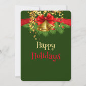 Gold Stars & Bells-uitnodiging voor kerstfeestdage Kaart (Achterkant)