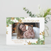 Gold Stars Best Gift Ever Birth Announcement  Aankondiging (Staand voorkant)
