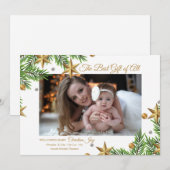 Gold Stars Best Gift Ever Birth Announcement  Aankondiging (Voorkant / Achterkant)