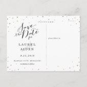 Gold Stars bijtend modern sparen de datum Aankondigingskaart (Achterkant)