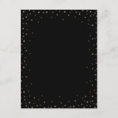 Gold Stars Black Wedding Enclosure Kaart (Achterkant)
