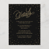 Gold Stars Black Wedding Enclosure Kaart (Voorkant)