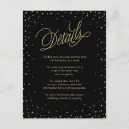 Gold Stars Black Wedding Enclosure Kaart