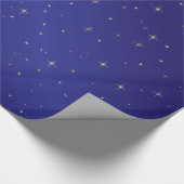 Gold Stars Blue Sky wrapping Paper Cadeaupapier (Hoek)