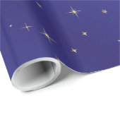 Gold Stars Blue Sky wrapping Paper Cadeaupapier (Rol Hoek)