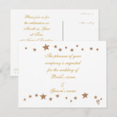 Gold Stars Border Wedding Invitation Briefkaarten (Voorkant / Achterkant)
