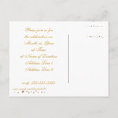 Gold Stars Border Wedding Invitation Briefkaarten (Achterkant)