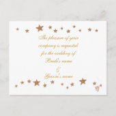 Gold Stars Border Wedding Invitation Briefkaarten (Voorkant)
