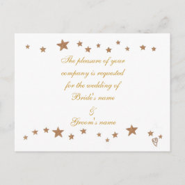 Gold Stars Border Wedding Invitation Briefkaarten