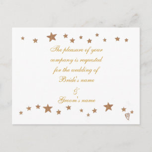 Gold Stars Border Wedding Invitation Briefkaarten
