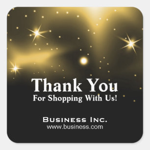 Gold Stars Business Bedankt op maat Vierkante Sticker