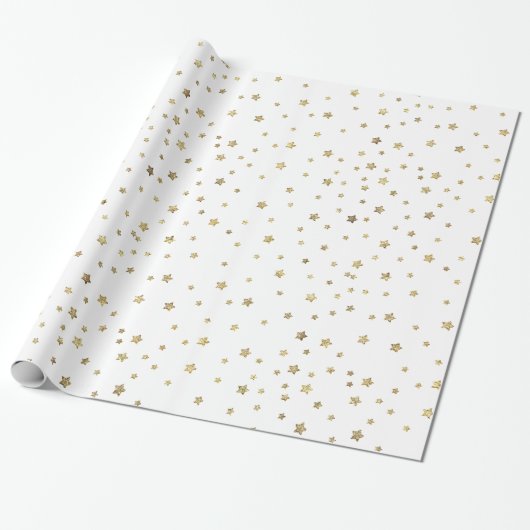 Gold Stars Cadeaupapier (Uitgerold)