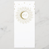 Gold Stars Celestial Sunburst Moon Wedding Menu (Achterkant)
