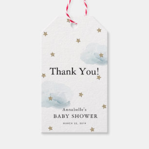 Gold Stars & Clouds Baby shower Bedankt GIft Label Cadeaulabel