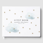 Gold Stars & Clouds Baby shower Gastenboek (Voorkant)