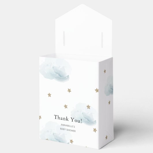 Gold Stars & Clouds Baby shower geschenkdoos Bedankdoosjes (Geopend)