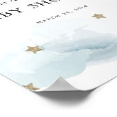 Gold Stars & Clouds Baby shower Welkom Poster (Hoek)