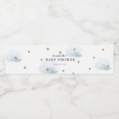 Gold Stars & Clouds Baby showers flesetiket Waterfles Etiket (Enkel label)