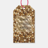 Gold Stars Confetti Cadeaulabel (Voorkant)