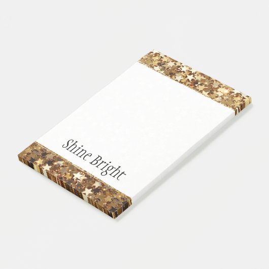 Gold Stars Confetti Glam Post-it® Notes (Schuin)