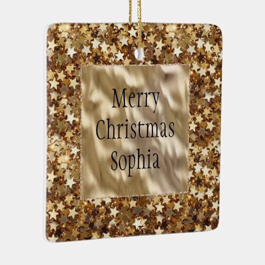 Gold Stars Confetti Keramisch Ornament (Rechts)