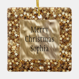 Gold Stars Confetti Keramisch Ornament