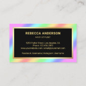 Gold Stars Confetti Rainbow Comb Hair Stylist Visitekaartje (Achterkant)