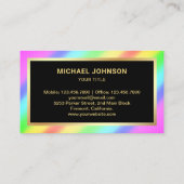 Gold Stars Confetti Rainbow Headphones Muziek DJ Visitekaartje (Achterkant)