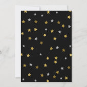 Gold Stars Confetti | Uitnodiging tot het Eve Nieu (Achterkant)