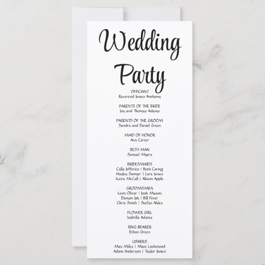 Gold Stars Crescent Moon White huwelijksprogramma (Achterkant)