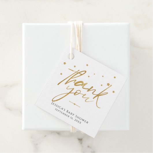 Gold Stars Dank je Baby shower Bedankjes Labels (In situ)