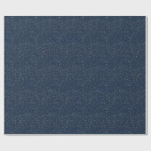 Gold Stars Deep Blue Cadeaupapier (Vlak)