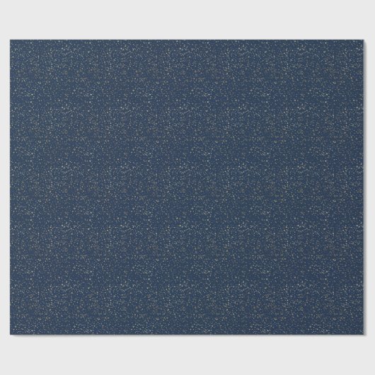 Gold Stars Deep Blue Cadeaupapier (Vlak)