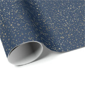 Gold Stars Deep Blue Cadeaupapier (Rol Hoek)