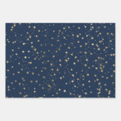 Gold Stars Deep Blue Inpakpapier Vel (Voorkant 3)
