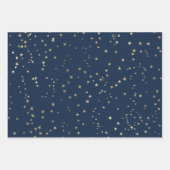 Gold Stars Deep Blue Inpakpapier Vel (Voorkant 2)