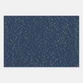 Gold Stars Deep Blue Inpakpapier Vel (Voorkant)