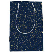 Gold Stars Deep Blue Medium Cadeauzakje (Voorkant)