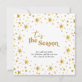 Gold Stars Dit is het seizoen Eenvoudig legant Feestdagenkaart (Voorkant)