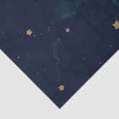 Gold Stars Donkerblauw Night Sky Baby shower Party Tissuepapier (Detail)