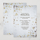 Gold Stars Elegant Kerstfeest Kaart (Voorkant / Achterkant)