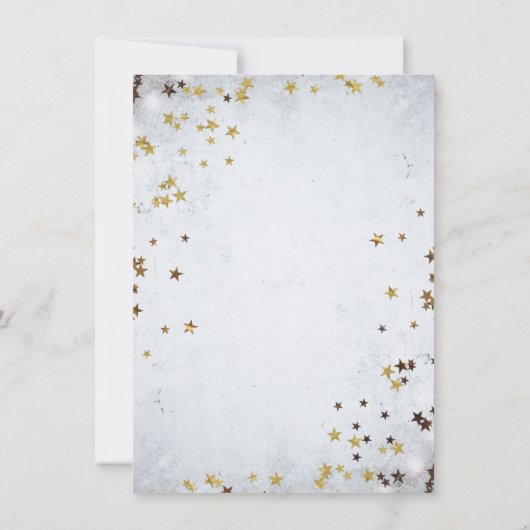 Gold Stars Elegant Kerstfeest Kaart (Achterkant)
