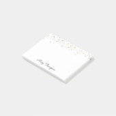 Gold Stars Elegante scriptnaam Post-it® Notes (Schuin)