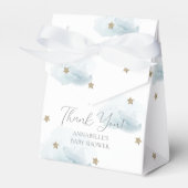 Gold Stars en Blue Clouds Baby shower Bedankdoosjes (Voorkant Zijde)
