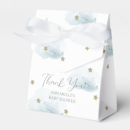 Gold Stars en Blue Clouds Baby shower Bedankdoosjes