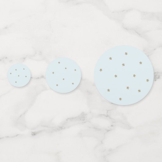 Gold Stars en Fluffy Clouds Baby shower Confetti (Achterkanten)