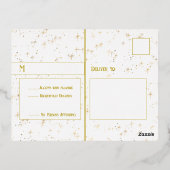 Gold Stars en Gold Foil RSVP Folie Uitnodiging Briefkaart (Achterkant)