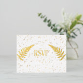 Gold Stars en Gold Foil RSVP Folie Uitnodiging Briefkaart (Staand Voorkant)