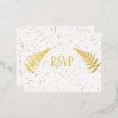 Gold Stars en Gold Foil RSVP Folie Uitnodiging Briefkaart (Voorkant / Achterkant)