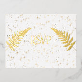 Gold Stars en Gold Foil RSVP Folie Uitnodiging Briefkaart (Voorkant)